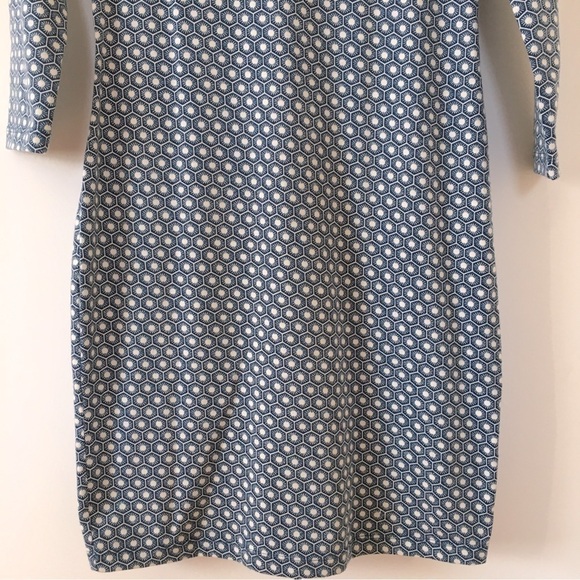 Forever 21 Blue White Crew Neck Long Sleeves Pullover Midi Sheath Dress - Picture 4 of 14